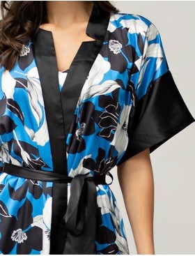 Легкий халат из атласа Mia-Amore MARTINA 7323, Цвет: голубой, Размеры: 2XL/3XL, изображение 4