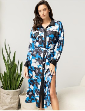 Домашняя рубашка халат Mia-Amore MARTINA 7329, Цвет: голубой, Размеры: S