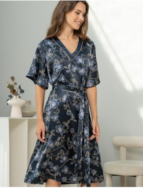 Туника из натурального шёлка Mia-Amore ROXOLANA 4375, Цвет: темно-синий, Размеры: 4XL