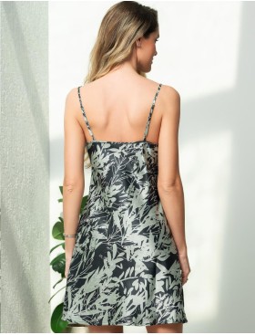 Атласная сорочка с узором Mia-Amore SOLANGE 7511, Цвет: серо-ментоловый, Размеры: 3XL, изображение 2