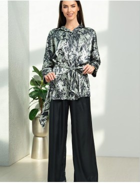 Атласный комплект Mia-Amore SOLANGE 7515, Цвет: серо-ментоловый, Размеры: 3XL