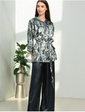 Атласный комплект Mia-Amore SOLANGE 7515, Цвет: серо-ментоловый, Размеры: 3XL, изображение 3