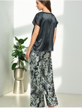 Пижама атласная с брюками Mia-Amore SOLANGE 7516, Цвет: серо-ментоловый, Размеры: S, изображение 2