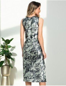 Длинная атласная сорочка Mia-Amore SOLANGE 7518, Цвет: серо-ментоловый, Размеры: 3XL, изображение 2