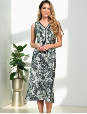 Длинная атласная сорочка Mia-Amore SOLANGE 7518, Цвет: серо-ментоловый, Размеры: 3XL, изображение 3