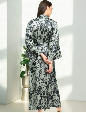 Атласный запашной халат Mia-Amore SOLANGE 7519, Цвет: серо-ментоловый, Размеры: L/XL, изображение 2