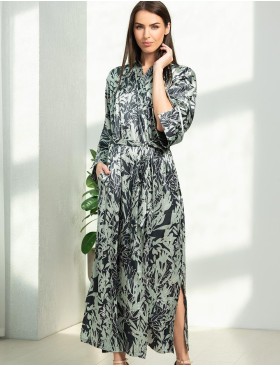 Атласный запашной халат Mia-Amore SOLANGE 7519, Цвет: серо-ментоловый, Размеры: L/XL, изображение 3