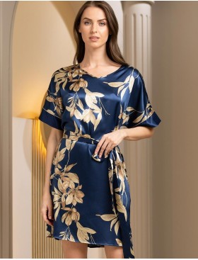 Туника атласная Mia-Amore TAIS 7497, Цвет: темно-синий, Размеры: S/M