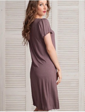 Ночная сорочка из вискозы с бамбуком Mia-Mella MILENA 6601, Цвет: шоколадный, Размеры: S, изображение 2