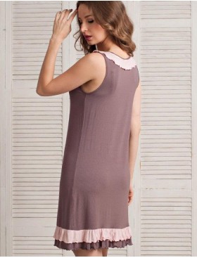 Трикотажная ночная сорочка Mia-Mella MILENA 6604, Цвет: шоколадный, Размеры: XS, изображение 2