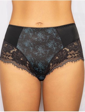 Трусы слипы комфорт Albina L OLIVIA 480 черный с голубым, Цвет: черный с голубым, Размеры: M, изображение 4