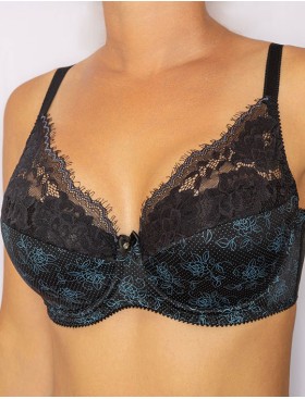 Бюстгальтер на поролоне Albina L OLIVIA 8085 черный с голубым, Цвет: черный с голубым, Размеры: 85G