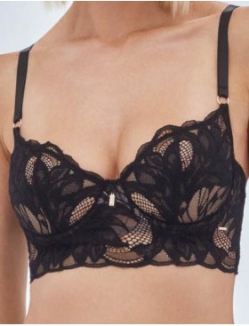 Кружевной бюстгальтер бюстье Alles BOUDOIR M Longline black, Цвет: черный, Размеры: 65F