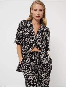 Пижама с брюками из вискозы Aruelle ELAINA, Цвет: черный, Размеры: S