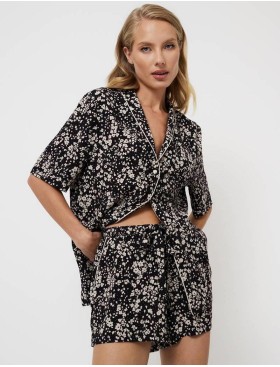 Пижама с шортами из вискозы Aruelle ELAINA, Цвет: черный, Размеры: S