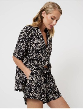 Пижама с шортами из вискозы Aruelle ELAINA, Цвет: черный, Размеры: S, изображение 3