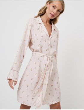 Халат-рубашка на пуговицах Aruelle FREESIA, Цвет: пудровый, Размеры: XS, изображение 2