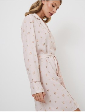 Халат-рубашка на пуговицах Aruelle FREESIA, Цвет: пудровый, Размеры: XS, изображение 3