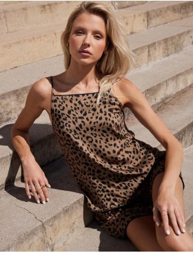 Комплект топ + шорты из вискозы Aruelle KIANNA, Цвет: леопард, Размеры: S, изображение 4