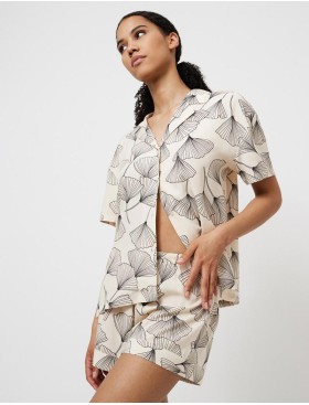 Пижама с шортами из вискозы Aruelle SEASHELL, Цвет: экрю, Размеры: S