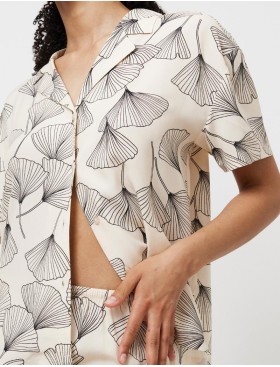 Пижама с шортами из вискозы Aruelle SEASHELL, Цвет: экрю, Размеры: S, изображение 3