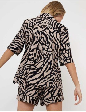 Женская пижама с шортами Aruelle SHERRY, Цвет: капучино/черный, Размеры: S, изображение 2