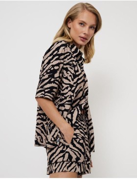 Женская пижама с шортами Aruelle SHERRY, Цвет: капучино/черный, Размеры: S, изображение 3