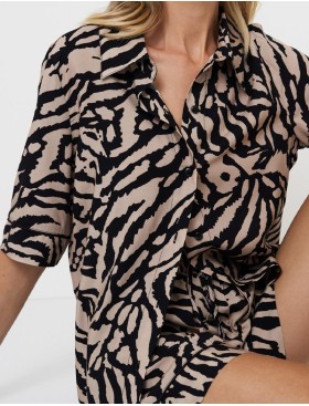 Женская пижама с шортами Aruelle SHERRY, Цвет: капучино/черный, Размеры: S, изображение 4