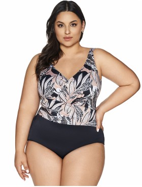 Слитный купальник Ava SKJ61 latte, Цвет: капучино+черный, Размеры: 80E, изображение 7