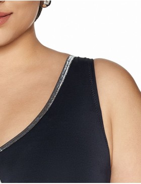 Купальник с блестящей отделкой Ava SKJ62 черный, Цвет: черный, Размеры: 75F, изображение 4