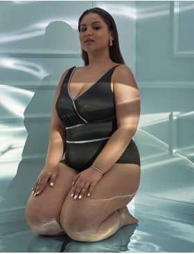 Купальник с блестящей отделкой Ava SKJ62 черный, Цвет: черный, Размеры: 75F, изображение 6