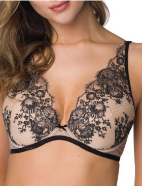 Бюстгальтер бралетт пуш-ап MAT FRANCES M-3804-11-1 Beige-Black, Цвет: бежевый, Размеры: 70D