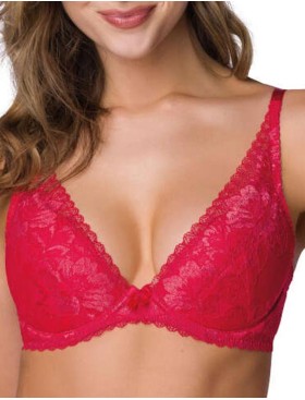 Кружевной бюстгальтер пуш-ап MAT HANNAH M-0115-11-1 Red, Цвет: красный, Размеры: 85C