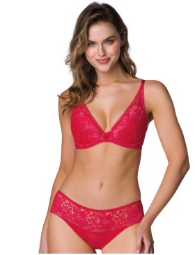 Кружевной бюстгальтер пуш-ап MAT HANNAH M-0115-11-1 Red, Цвет: красный, Размеры: 85C, изображение 4