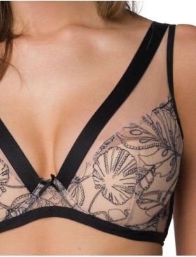 Бюстгальтер бралетт пуш-ап MAT XANTHE M-3900-11 Beige-Black, Цвет: бежевый, Размеры: 70C, изображение 3