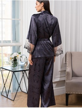 Комплект-тройка из натурального шёлка Mia-Amore ALETTA 4445, Цвет: антрацит, Размеры: XL, изображение 3