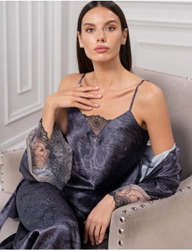 Комплект-тройка из натурального шёлка Mia-Amore ALETTA 4445, Цвет: антрацит, Размеры: XL, изображение 4