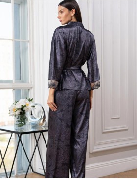 Шёлковая пижама с брюками Mia-Amore ALETTA 4446, Цвет: антрацит, Размеры: S, изображение 2