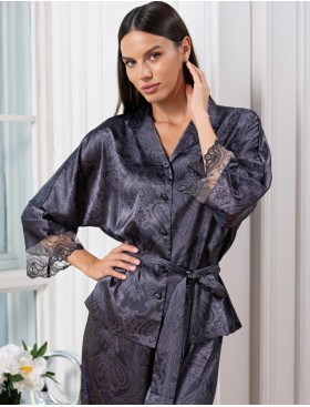 Шёлковая пижама с брюками Mia-Amore ALETTA 4446, Цвет: антрацит, Размеры: S, изображение 4