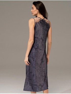 Длинная шёлковая сорочка Mia-Amore ALETTA 4448, Цвет: антрацит, Размеры: 4XL, изображение 2