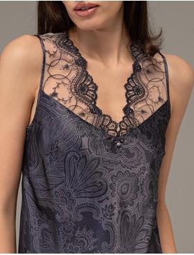 Длинная шёлковая сорочка Mia-Amore ALETTA 4448, Цвет: антрацит, Размеры: 4XL, изображение 4