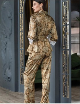 Пижама из натурального шёлка Mia-Amore CAPPUCCINO 3116, Цвет: капучино, Размеры: XS, изображение 3