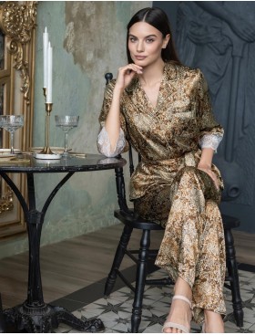 Пижама из натурального шёлка Mia-Amore CAPPUCCINO 3116, Цвет: капучино, Размеры: XS, изображение 4