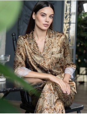 Пижама из натурального шёлка Mia-Amore CAPPUCCINO 3116, Цвет: капучино, Размеры: XS