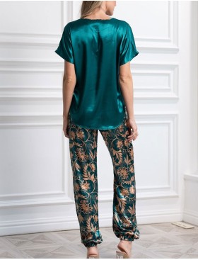 Шёлковая пижама со штанами Mia-Amore EMERALD 3781, Цвет: изумрудный, Размеры: 3XL, изображение 2