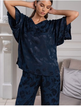 Комплект с жаккардовым узором Mia-Amore ENRIKA 4408, Цвет: темно-синий, Размеры: 4XL, изображение 4