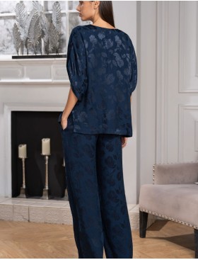 Комплект с жаккардовым узором Mia-Amore ENRIKA 4408, Цвет: темно-синий, Размеры: 4XL, изображение 2