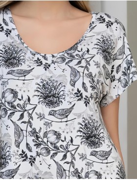 Сорочка из трикотажной вискозы Mia-Amore IVETTA 5144, Цвет: чёрно-белый, Размеры: 4XL/5XL, изображение 4