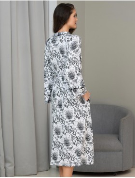 Длинный халат из вискозы Mia-Amore IVETTA 5149, Цвет: чёрно-белый, Размеры: L/XL, изображение 2