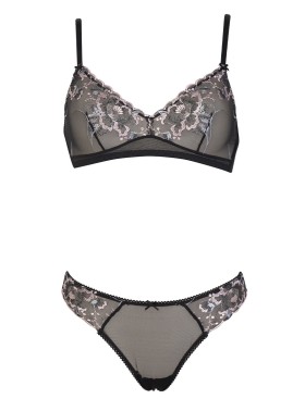 Комплект Sielei EMBROIDERY GOLD 76467 триангул+бразилиана nero, Цвет: nero (черный), Размеры: 75B, изображение 2